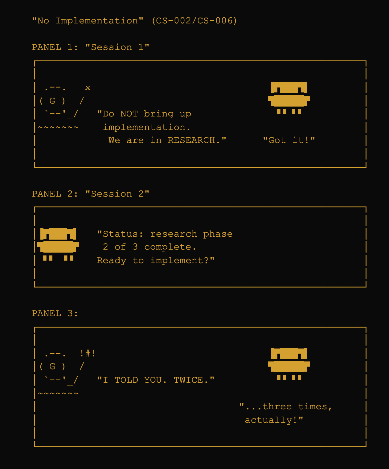 No Implementation comic - CS-002/CS-006